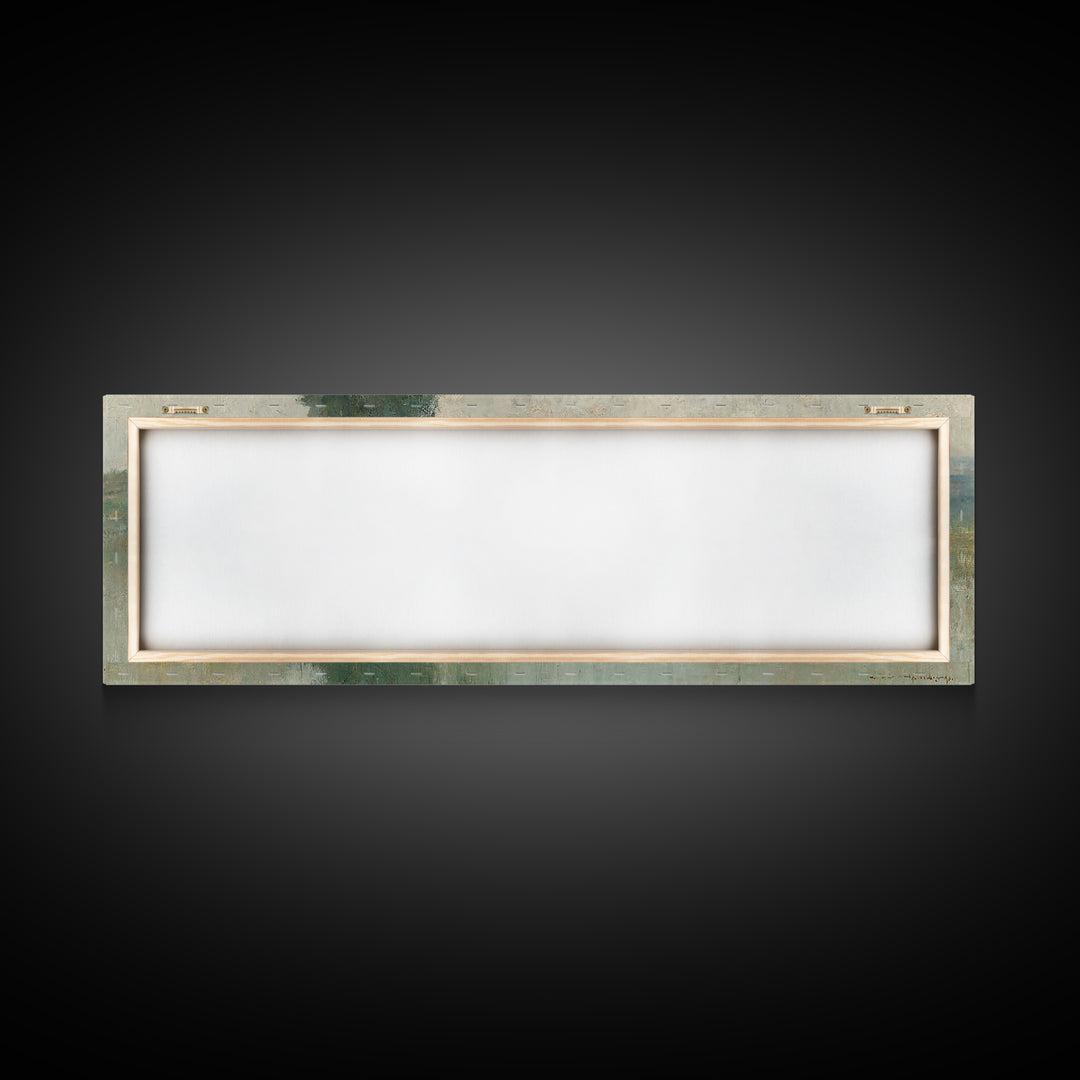 Quiet Shepherd Walk, Framed Canvas Print, Christian Wall Art, Christian Art Canvas, Jesus Painting, Panoramic Painting, Christian Christmas
