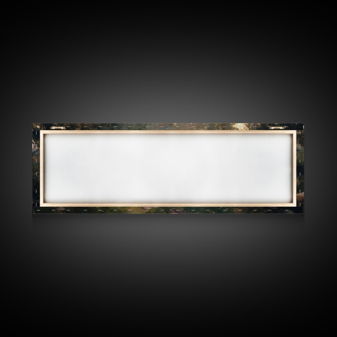 Light Of The Meadow, Framed Canvas Print, Christian Wall Art, Christian Art Canvas, Jesus Painting, Panoramic Painting, Christian Decor
