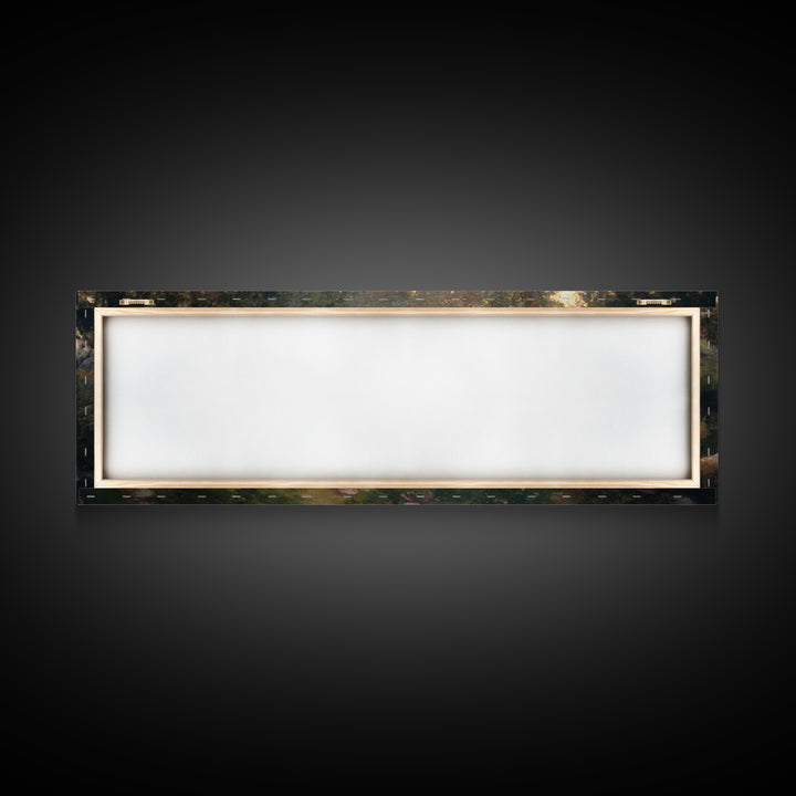 Light Of The Meadow, Framed Canvas Print, Christian Wall Art, Christian Art Canvas, Jesus Painting, Panoramic Painting, Christian Decor