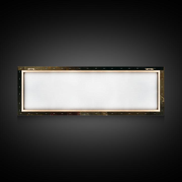 Holy Manger Light – Framed Canvas Print – Christian Wall Art – Jesus Painting – Panoramic Art – Christian Christmas Art