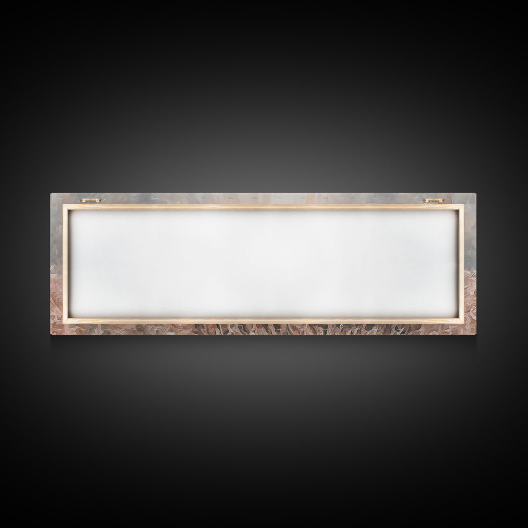 Gentle Nativity Peace, Framed Canvas Print, Christian Christmas Art, Panoramic Wall Art, Christian Wall Art, Jesus Painting