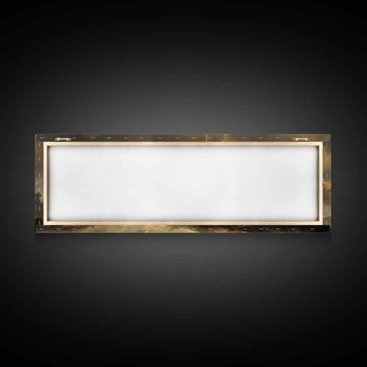 Golden Promise Sky | Framed Canvas Print | Christian Wall Art | Panoramic Wall Art | Jesus Painting | Christian Art Canvas | Christmas Art