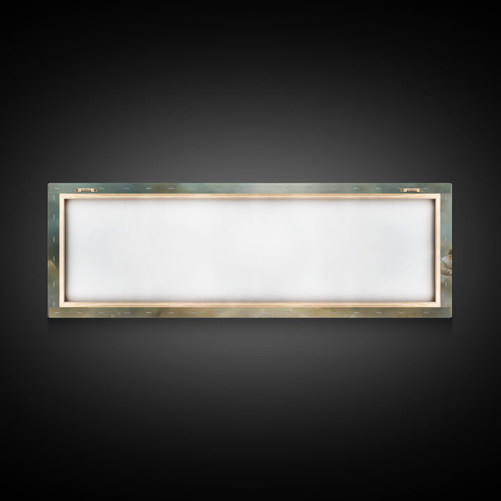 Last Table Serenity, Framed Canvas Print, Christian Art Print, Jesus Canvas Art, Panoramic Painting, Modern Christian Art