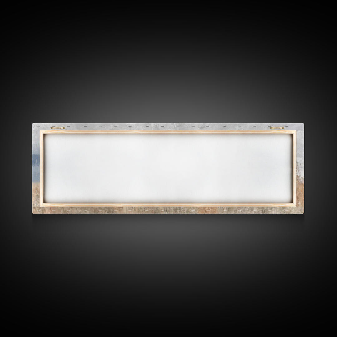 Shoreline Shepherd Dawn | Framed Canvas Print | Panoramic Frame | Christian Art Canvas | Jesus Painting | Christian Wall Art | Subtle Chris