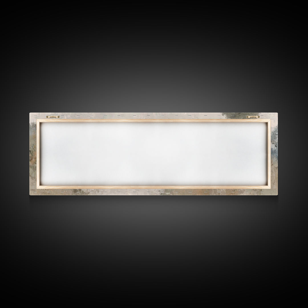 Quiet Garden Walk, Framed Canvas Print, Panoramic Wall Art, Christian Art Canvas, Modern Christian Painting, Christian Gift Ideas, Christia