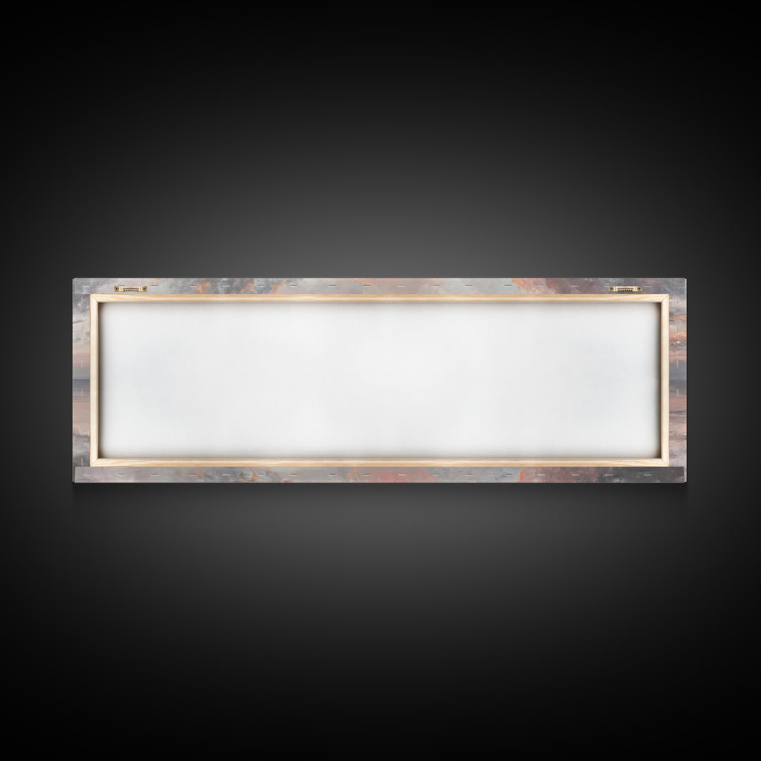 Radiant Cross Sky | Framed Canvas Print | Christian Art Canvas | Panoramic Wall Art | Christian Painting | Christian Decor | Christmas Art