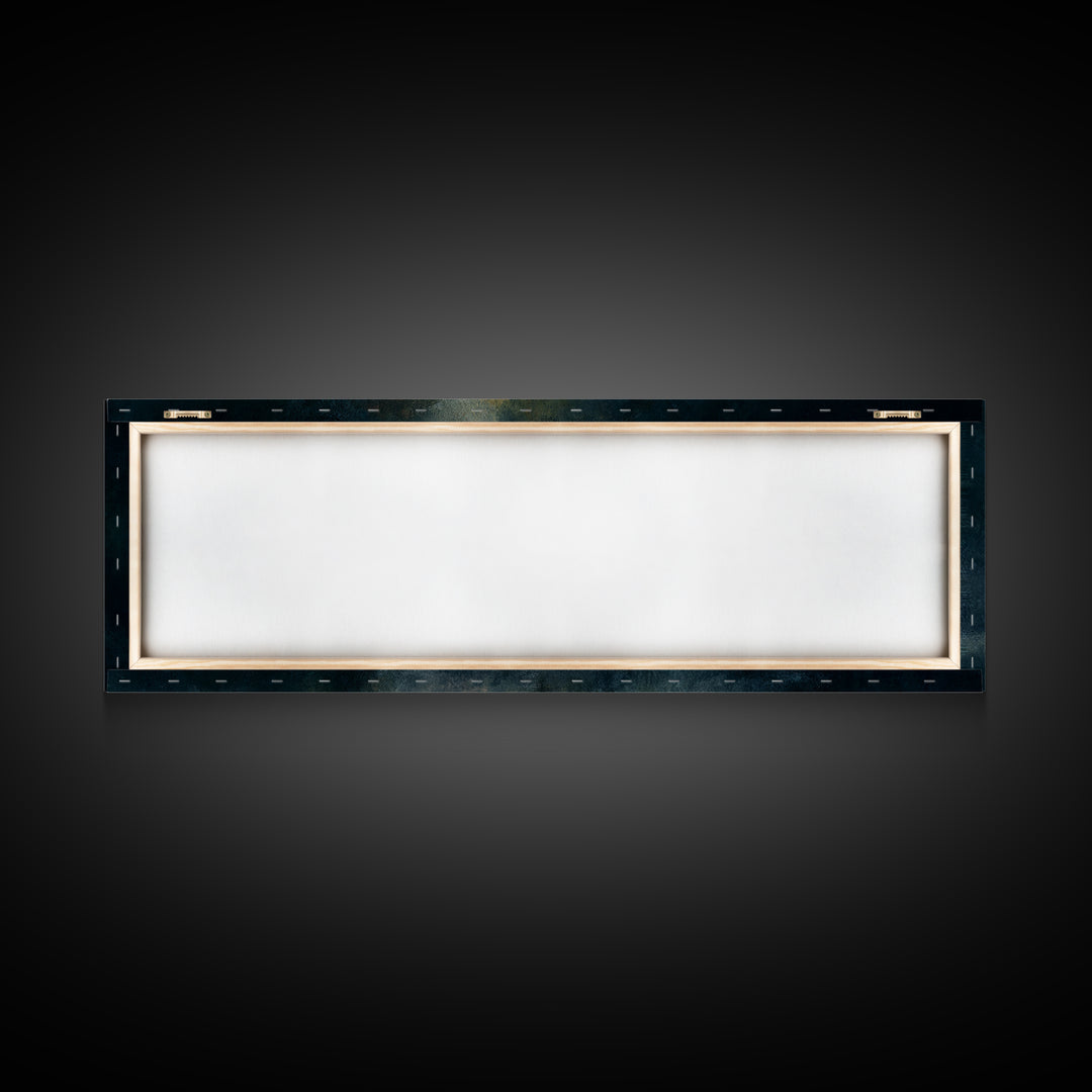 Silent Nativity Glow – Framed Canvas Print – Panoramic Art – Christian Wall Art – Christmas Art – Christian Art Print – Jesus Christmas Art