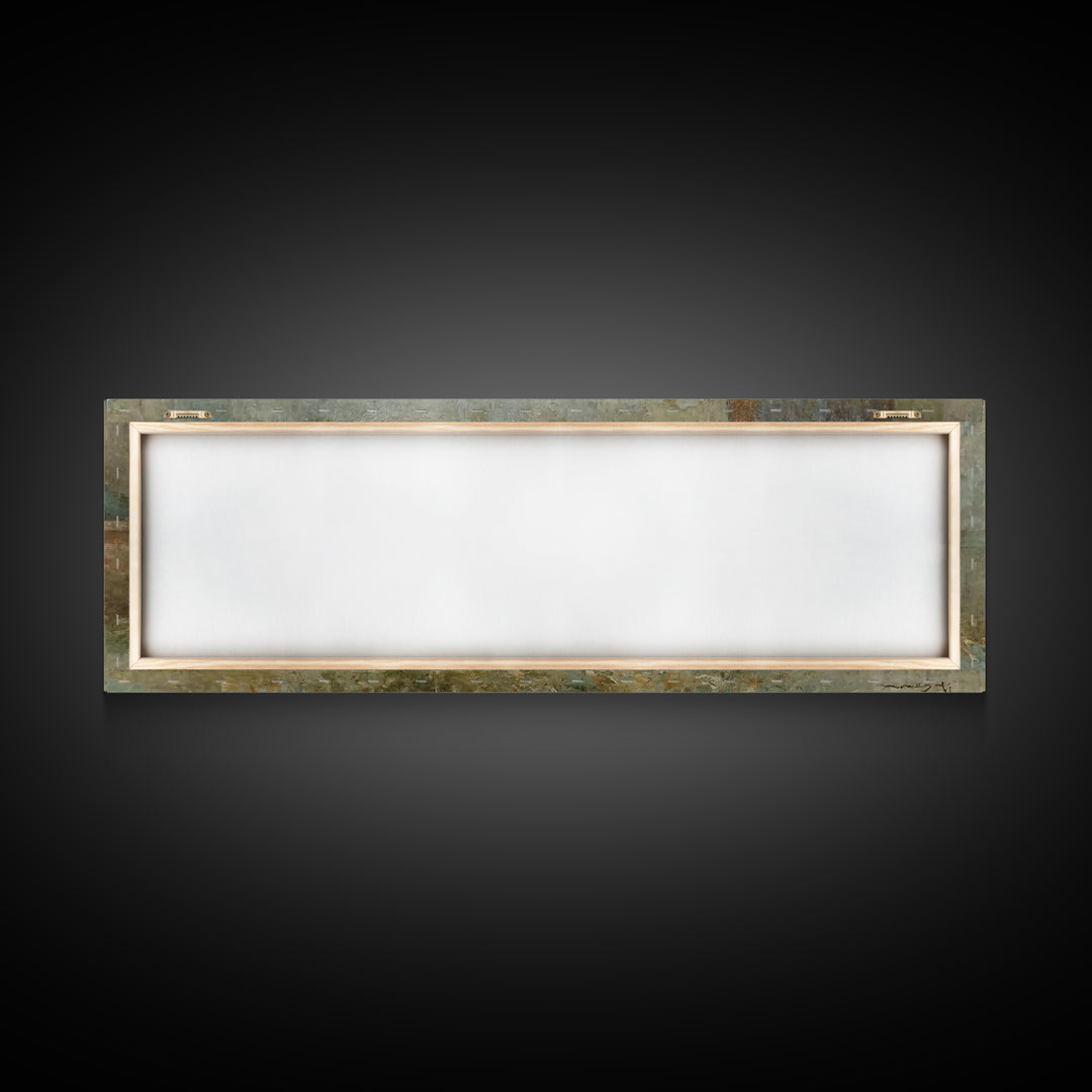 Quiet Stable Grace, Framed Canvas Print, Christian Art Canvas, Christian Wall Art, Panoramic Painting, Christian Christmas Art, Jesus Chris