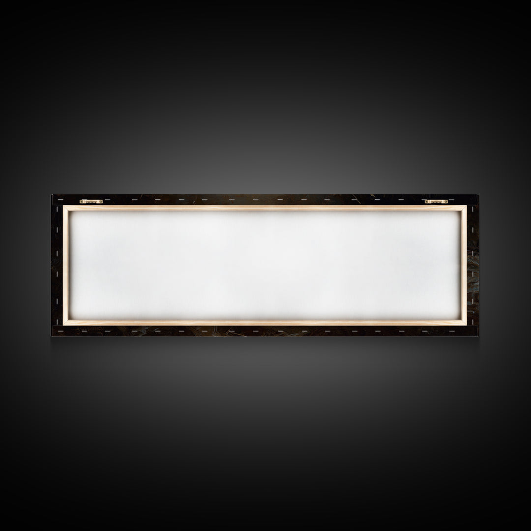 Divine Manger Glow – Framed Canvas Print – Christian Art Canvas – Panoramic Wall Art – Jesus Painting – Christian Christmas Art – Christian