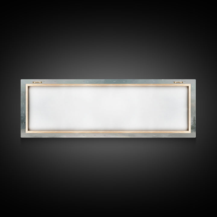Snowy Chapel Light – Framed Canvas Print – Panoramic Painting – Christian Wall Art – Christmas Art – Christian Art Canvas – Christian Chris