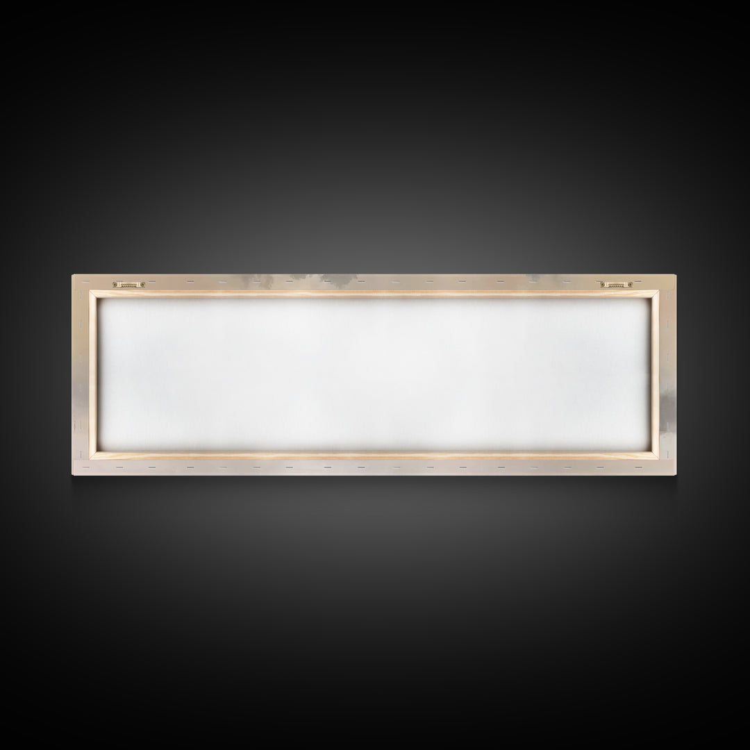 Silent Chapel Glow, Framed Canvas Print, Christian Wall Art, Christmas Canvas Wall Art, Christian Christmas Art, Panoramic Print, Christian