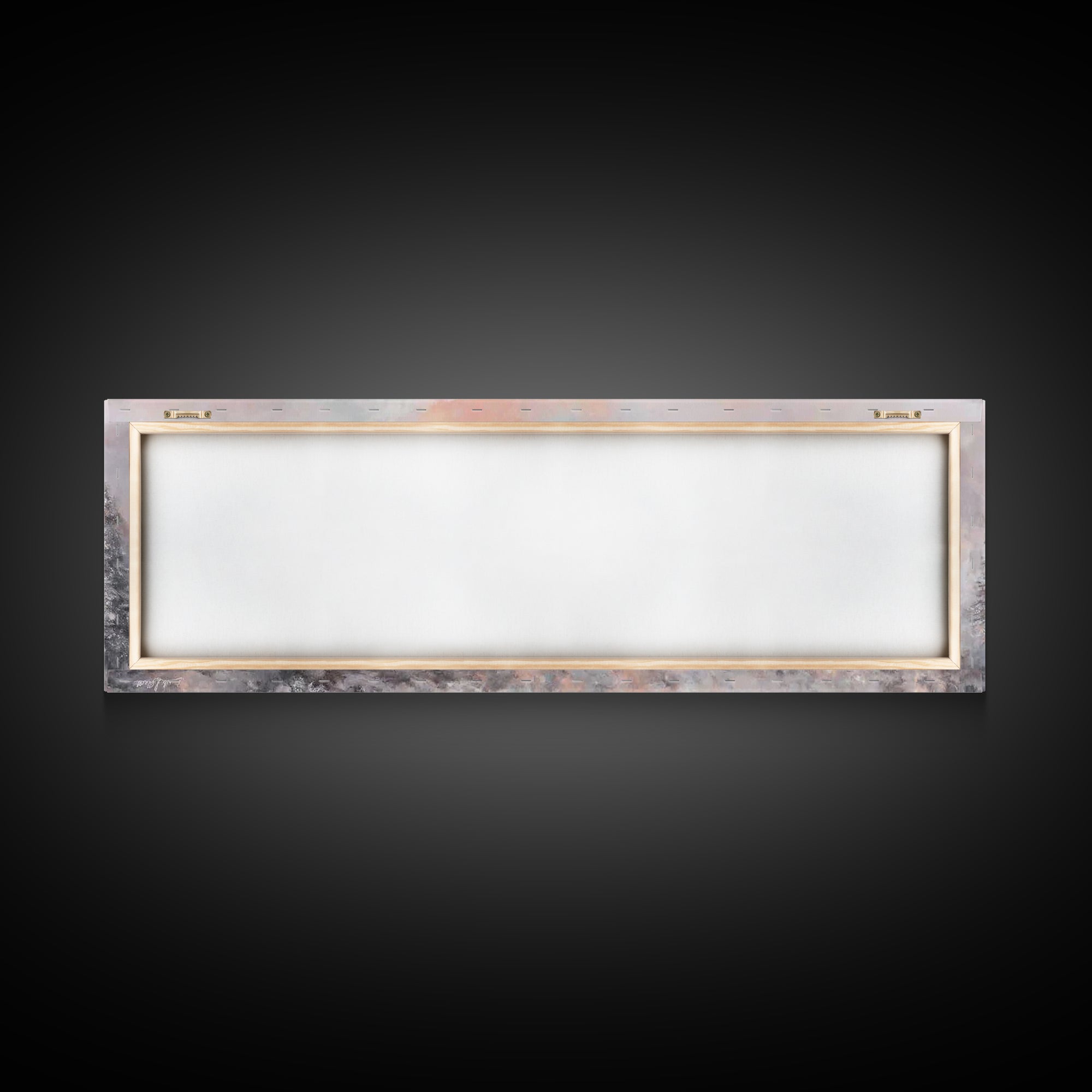 Snowlit Church Dawn | Framed Canvas Print | Christian Wall Art | Christmas Art Work | Christian Christmas Decor | Panoramic Painting | Chri