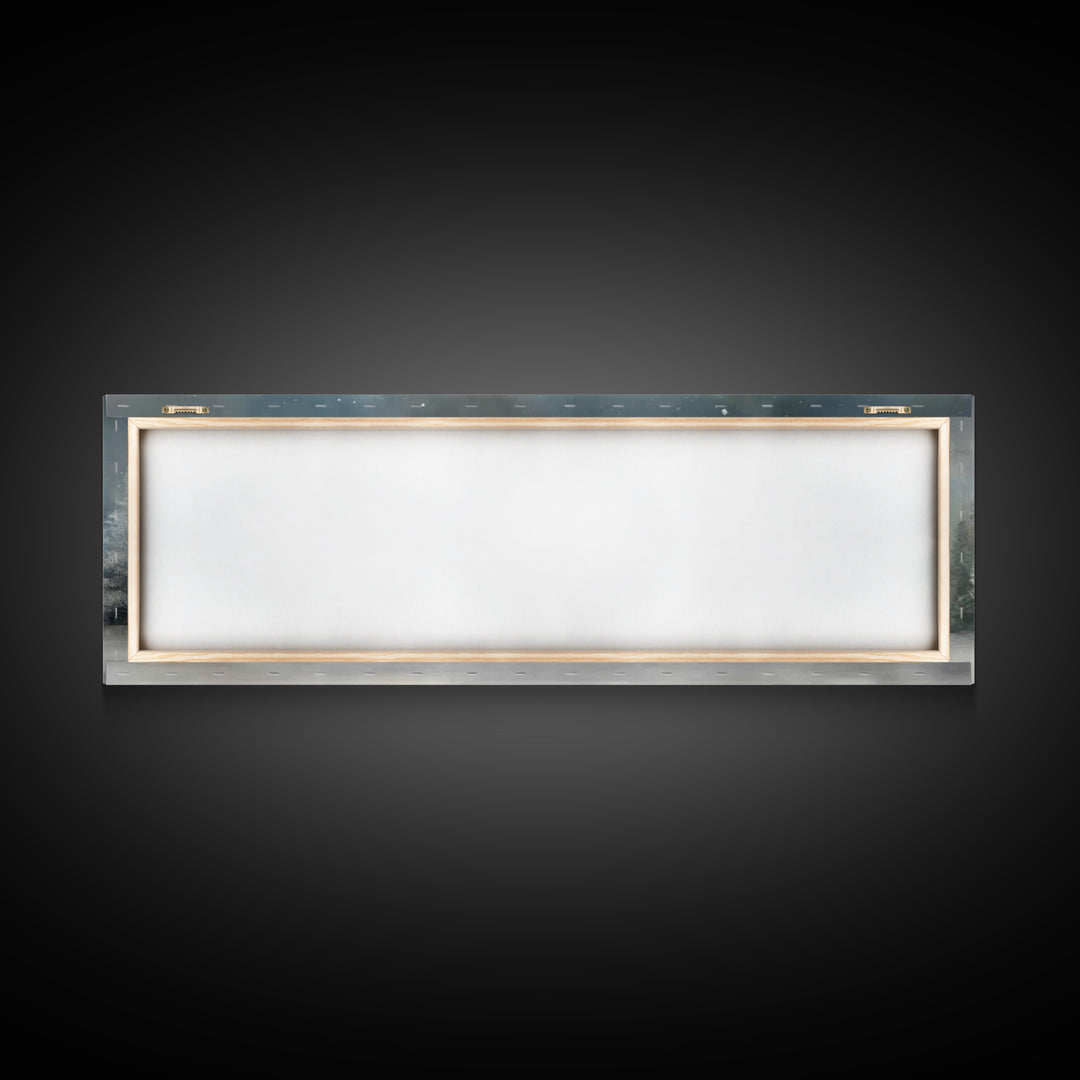 Winter Chapel Peace – Framed Canvas Print – Christian Wall Art – Panoramic Print – Christmas Art – Modern Christian Art – Christian Gift Id
