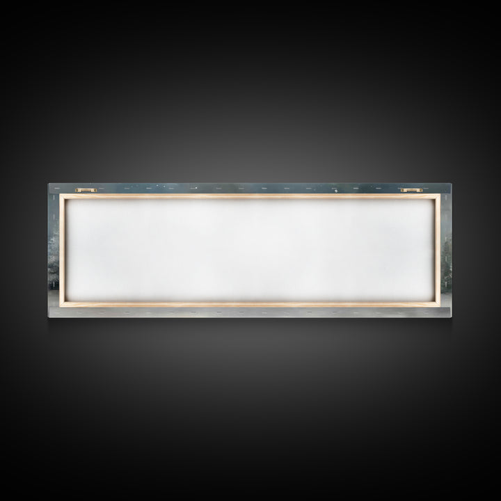 Winter Chapel Peace – Framed Canvas Print – Christian Wall Art – Panoramic Print – Christmas Art – Modern Christian Art – Christian Gift Id