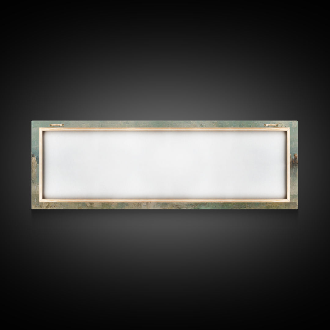 Gathered In Faith – Framed Canvas Print – Christian Art Print – Panoramic Painting – Christian Wall Art – Christmas Art Prints – Jesus Pain