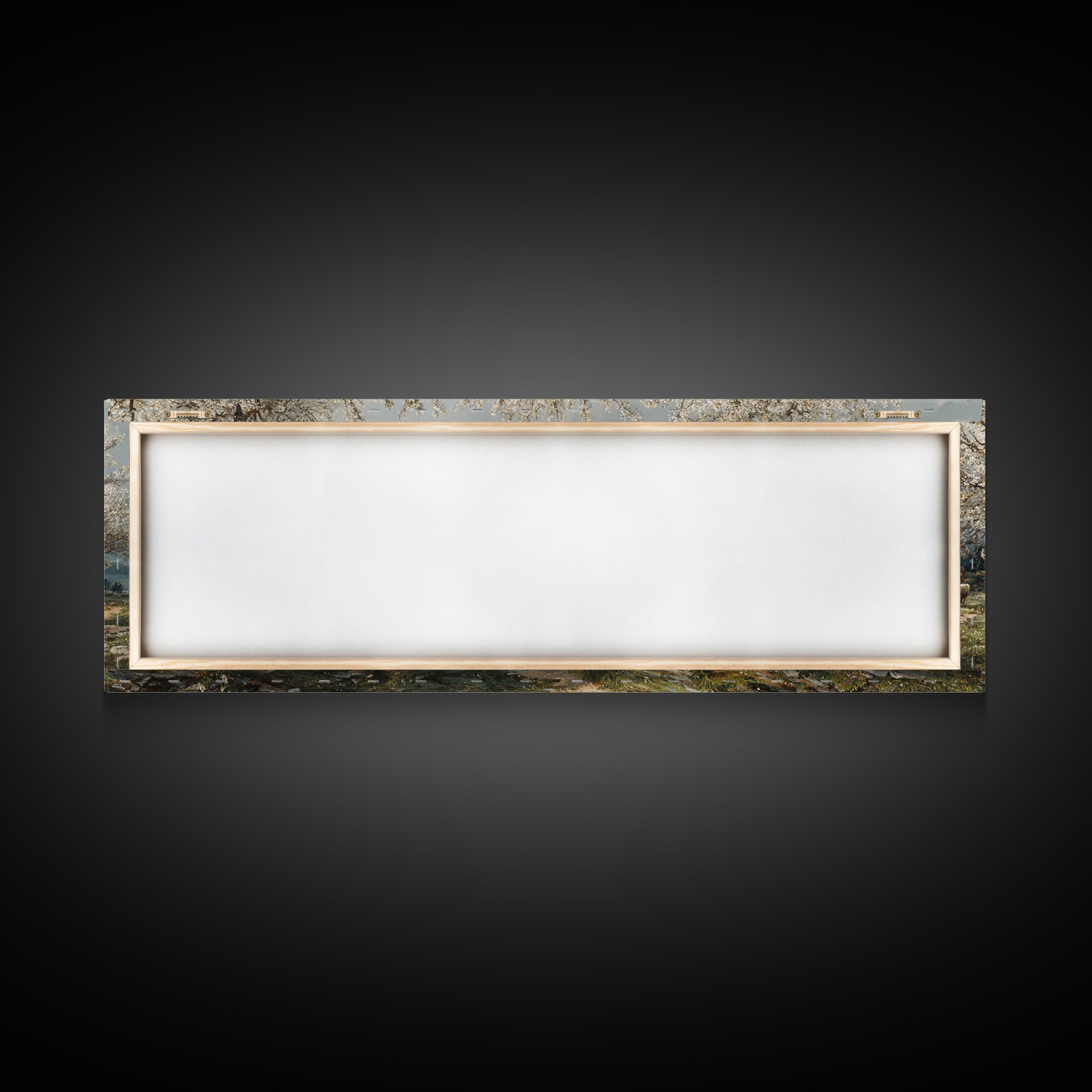 Redeemer Among Blossoms – Framed Canvas Print – Christian Art Canvas – Panoramic Frame – Jesus Painting – Christmas Wall Art – Christian Ar