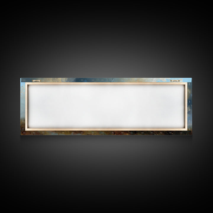 Morning Shepherd Light, Framed Canvas Print, Christian Wall Art, Panoramic Art, Jesus Painting, Modern Christian Art, Christmas Wall Art