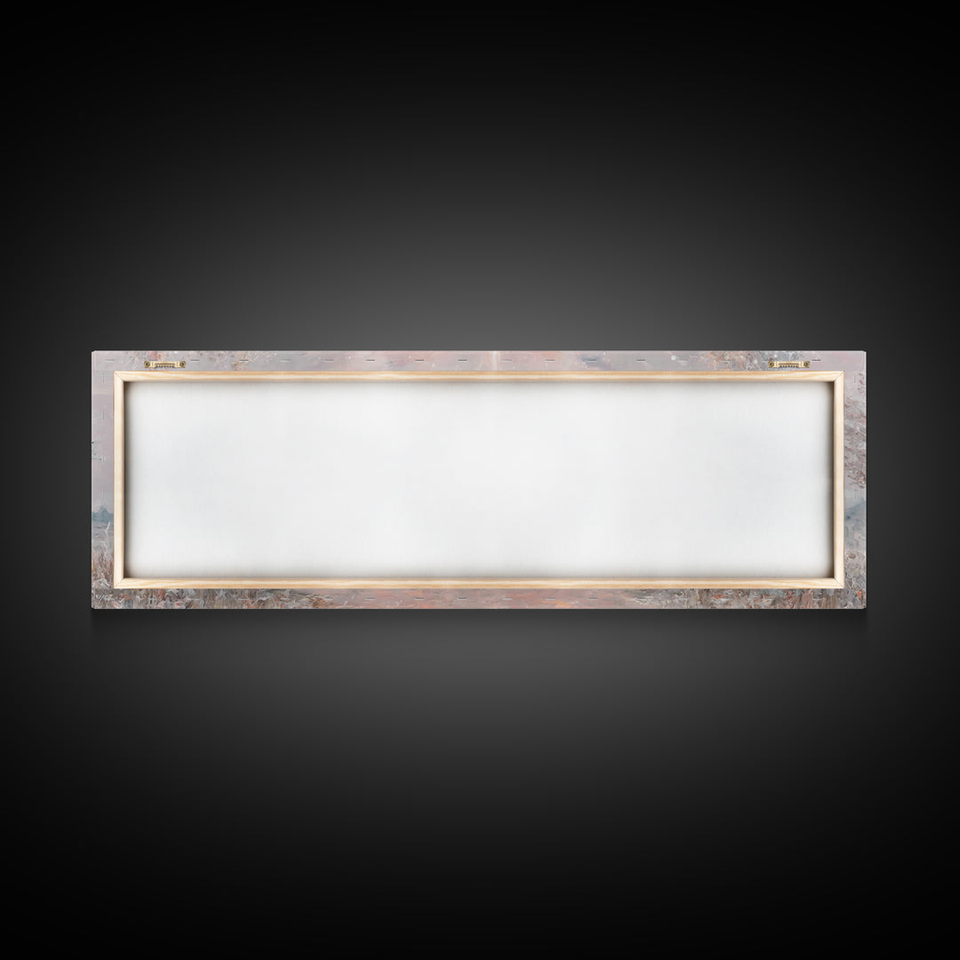 Radiant Dawn Cross, Framed Canvas Print, Christian Wall Art, Panoramic Painting, Christmas Art, Christian Art Canvas, Christian Decor