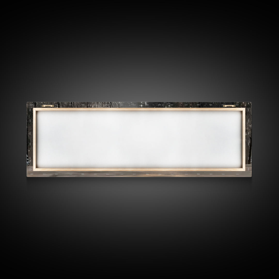 Midnight Nativity Glow – Framed Canvas Print – Christian Wall Art – Christian Art Canvas – Jesus Christmas Art – Panoramic Wall Art – Chris