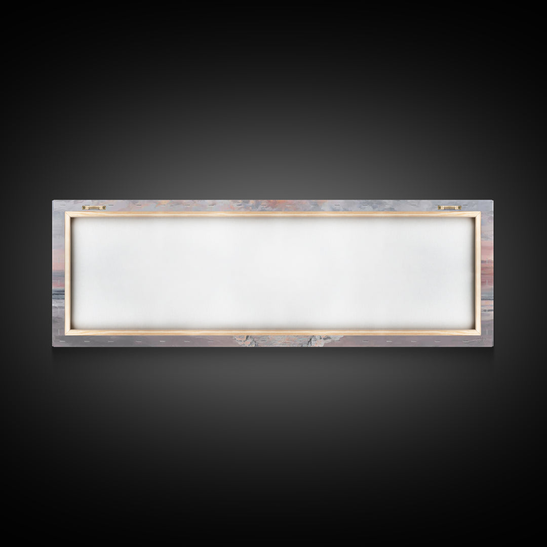 Shoreline Pyramids Light | Framed Canvas Print | Christian Wall Art | Christmas Art Prints | Christian Art Canvas | Panoramic Painting | Ch