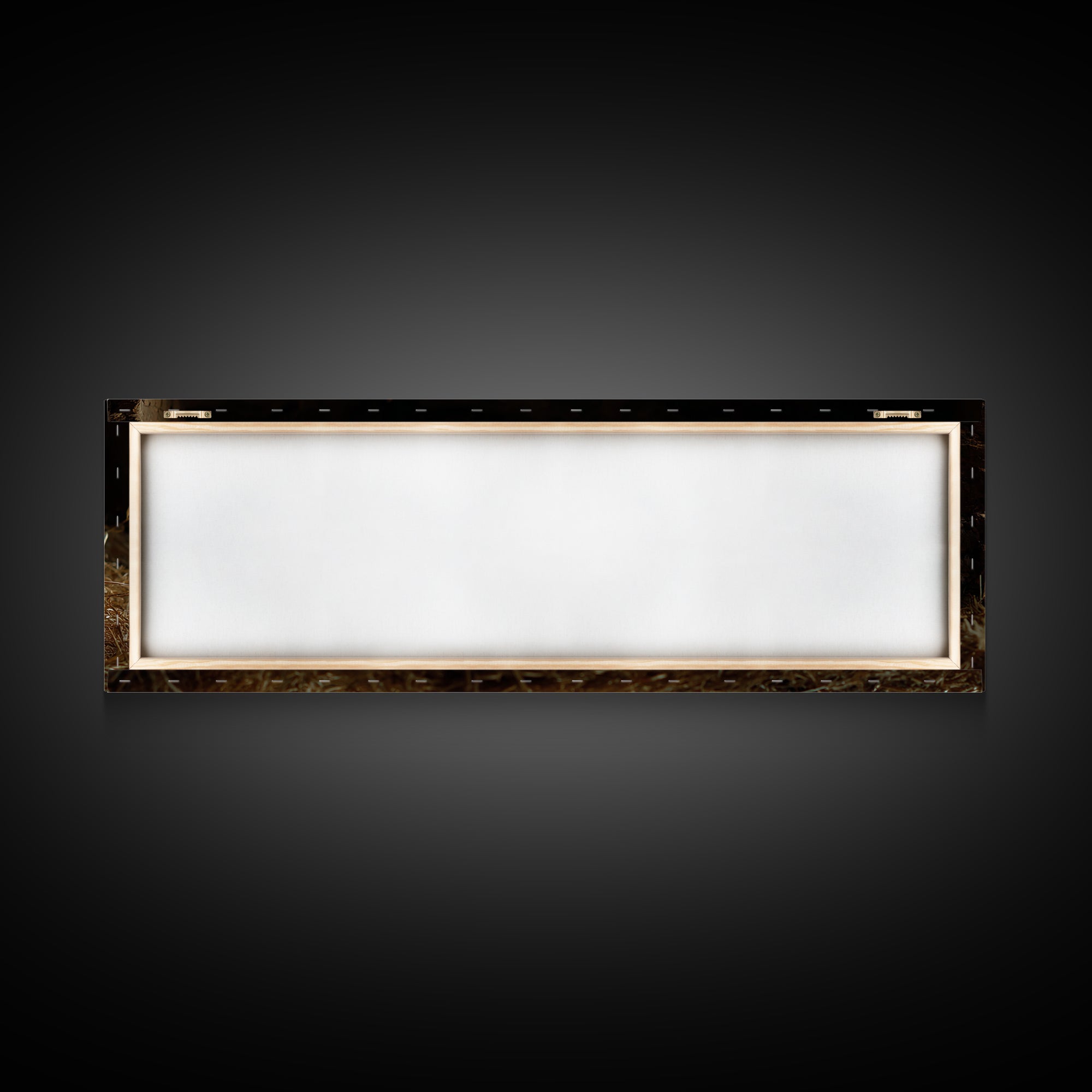 Quiet Manger Glow, Framed Canvas Print, Christian Wall Art, Panoramic Frame, Christian Art Canvas, Christian Christmas Art, Jesus Christmas