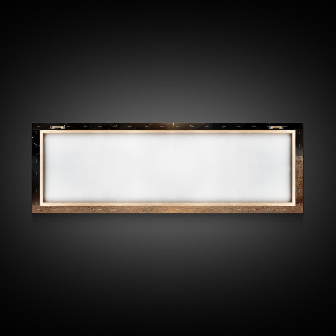 Radiant Stable Peace – Framed Canvas Print – Christian Wall Art – Panoramic Frame – Christmas Art – Christian Art Canvas – Jesus Painting