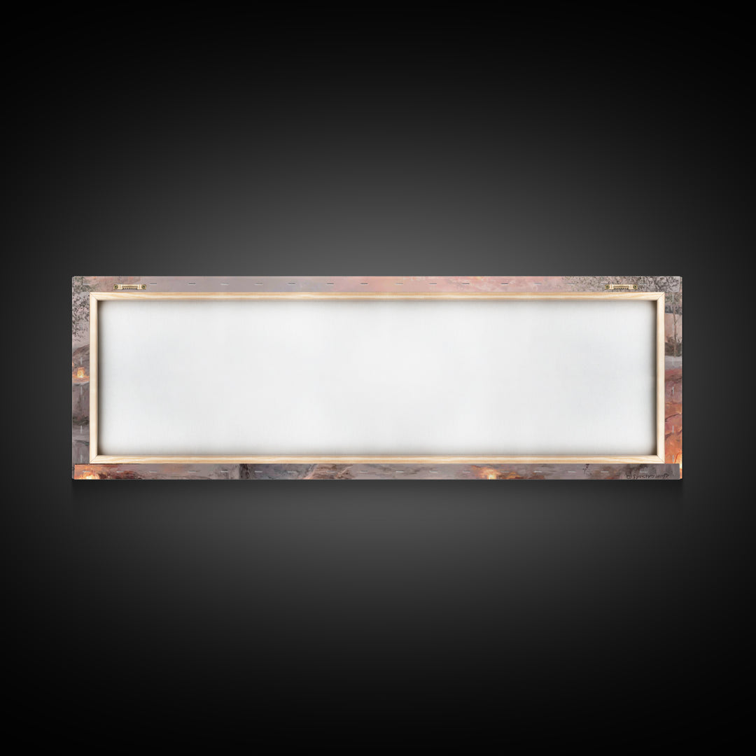 Lantern Path Blessing – Framed Canvas Print – Christian Art Print – Panoramic Wall Art – Christmas Art – Christian Wall Art – Christian Gif