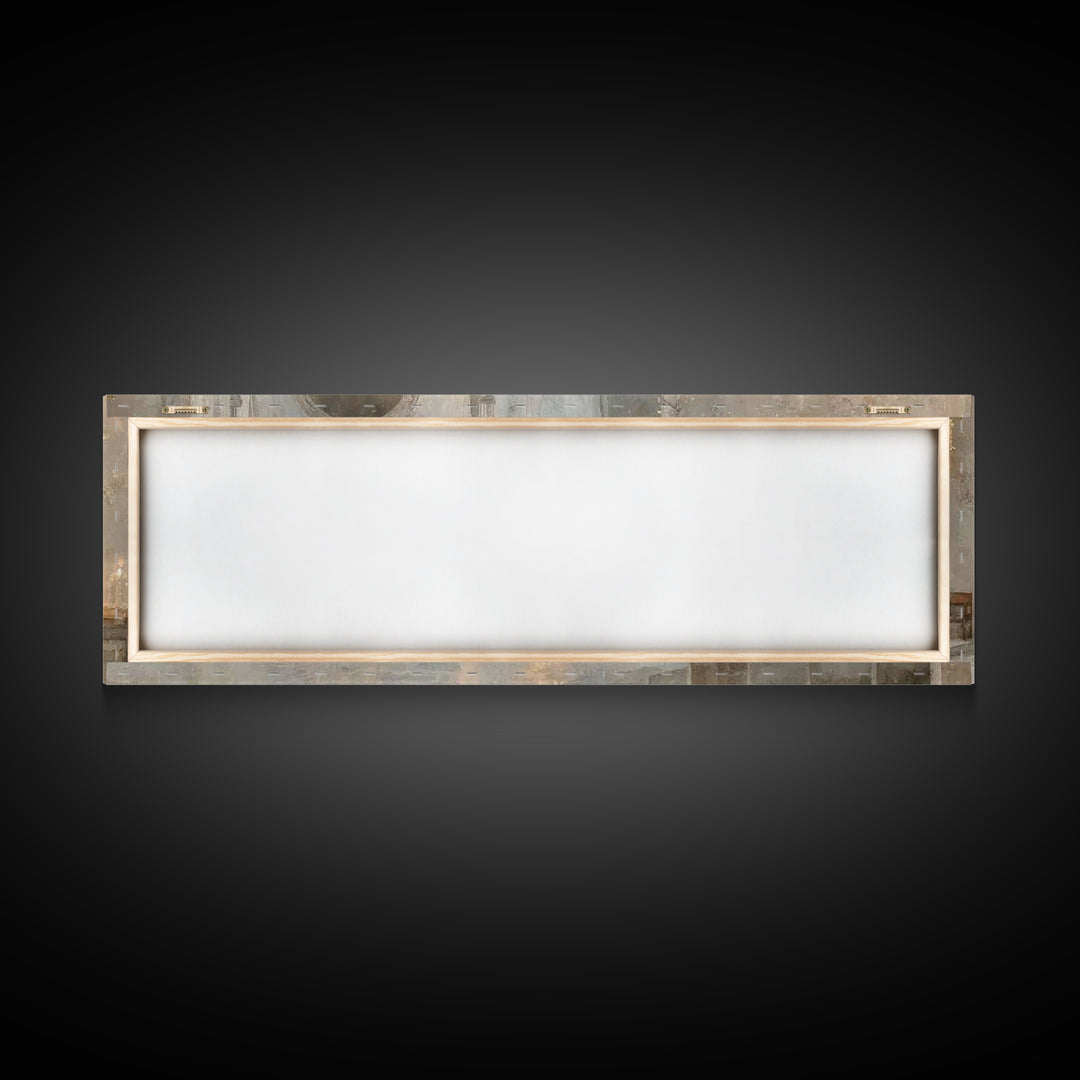 Holy Quiet Evening | Framed Canvas Print | Christian Art Canvas | Panoramic Frame | Christmas Art | Christian Wall Art | Christian Decor