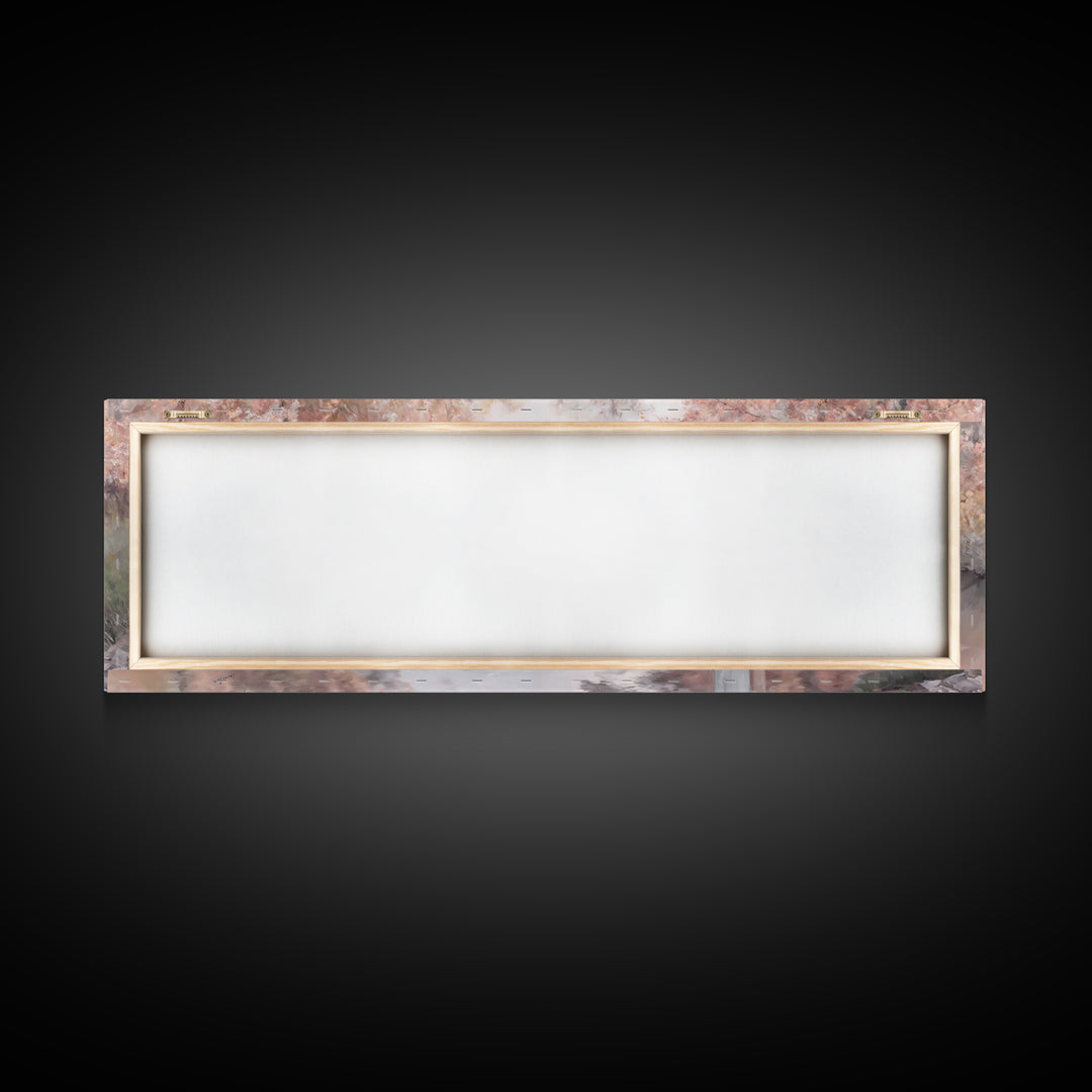 Pastoral Grace Reflections – Framed Canvas Print – Jesus Painting – Panoramic Print – Christian Wall Art – Christian Art Canvas – Christian