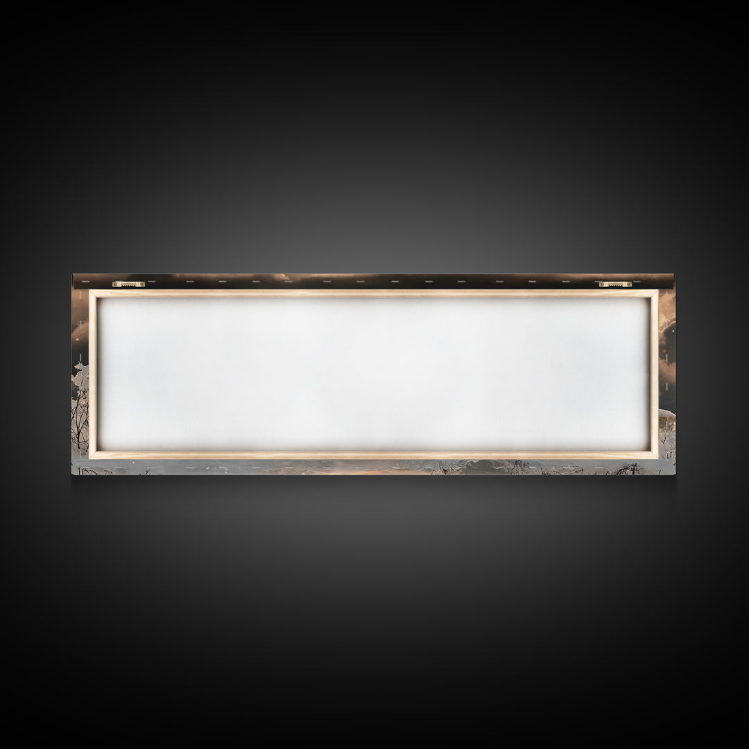 Holy Winter Glow – Framed Canvas Print – Christian Wall Art – Panoramic Painting – Christian Art Gift – Christmas Canvas Wall Art – Jesus A