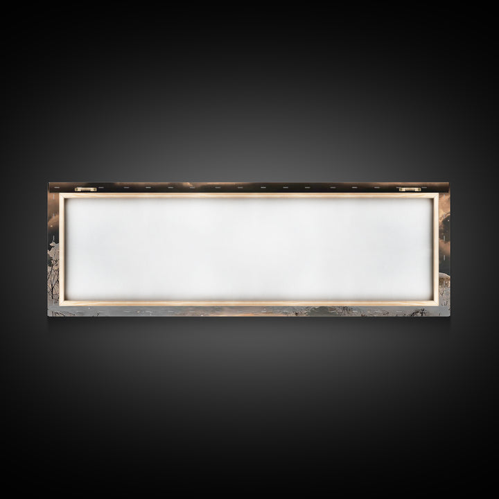 Holy Winter Glow – Framed Canvas Print – Christian Wall Art – Panoramic Painting – Christian Art Gift – Christmas Canvas Wall Art – Jesus A