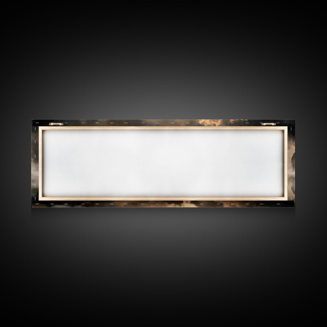 Heavenly Gathering Light – Framed Canvas Print – Christian Christmas Art – Christian Art Work – Panoramic Frame – Large Jesus Wall Art – Ch