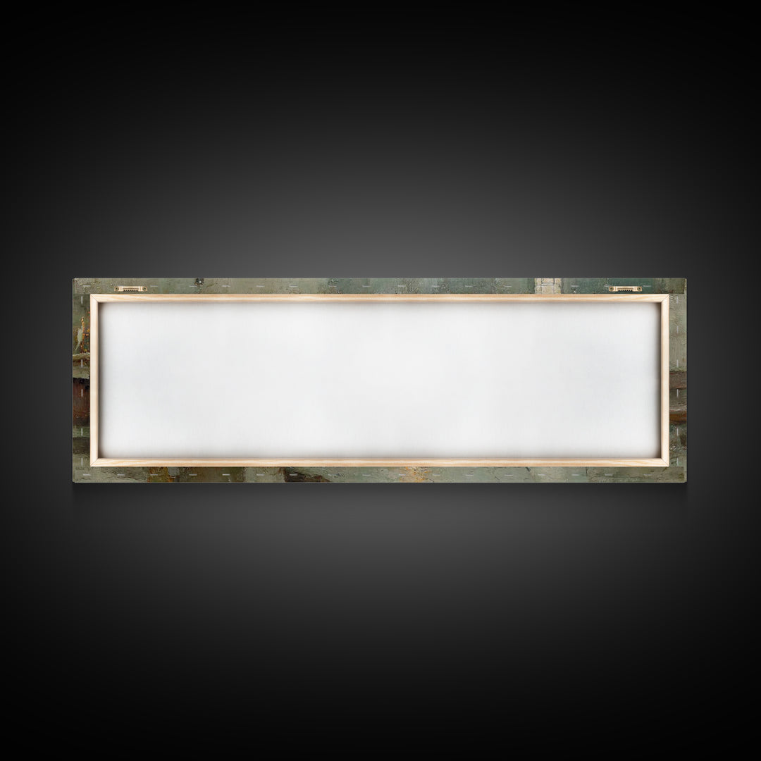 Sanctuary Candles | Framed Canvas Print | Christian Wall Art | Panoramic Painting | Christian Art Print | Christmas Art | Subtle Christian
