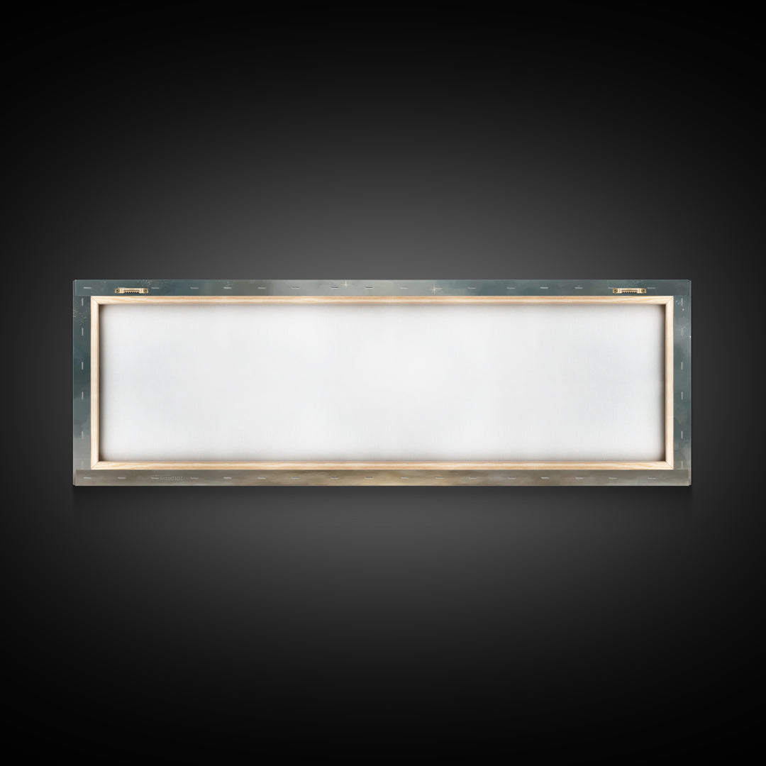 Starry Night Manger - Framed Canvas Print - Panoramic Print - Christian Christmas Art - Christian Art Canvas - Jesus Painting