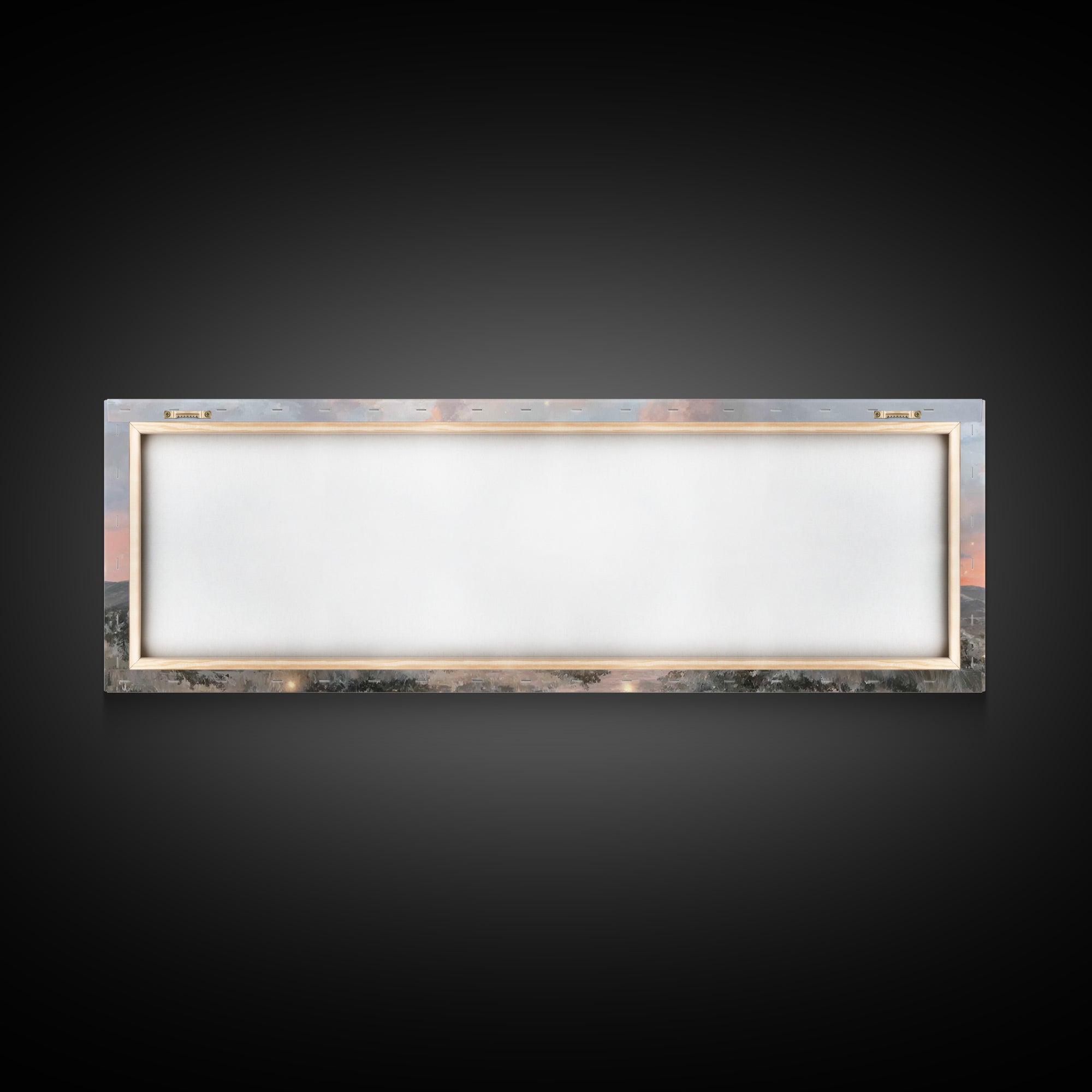 Evening Parish Glow | Framed Canvas Print | Panoramic Wall Art | Christian Art Canvas | Christian Christmas Art | Christian Wall Art | Chri