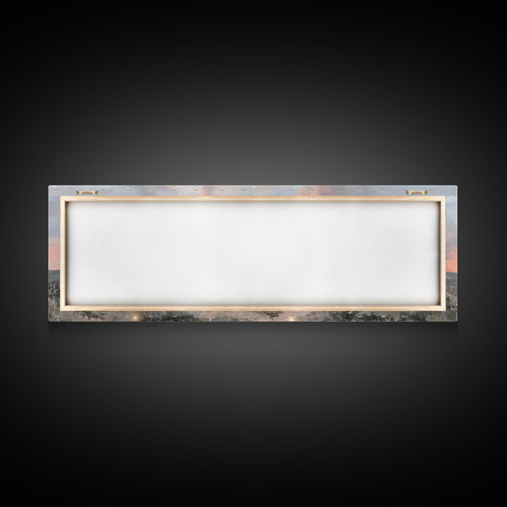 Evening Parish Glow | Framed Canvas Print | Panoramic Wall Art | Christian Art Canvas | Christian Christmas Art | Christian Wall Art | Chri