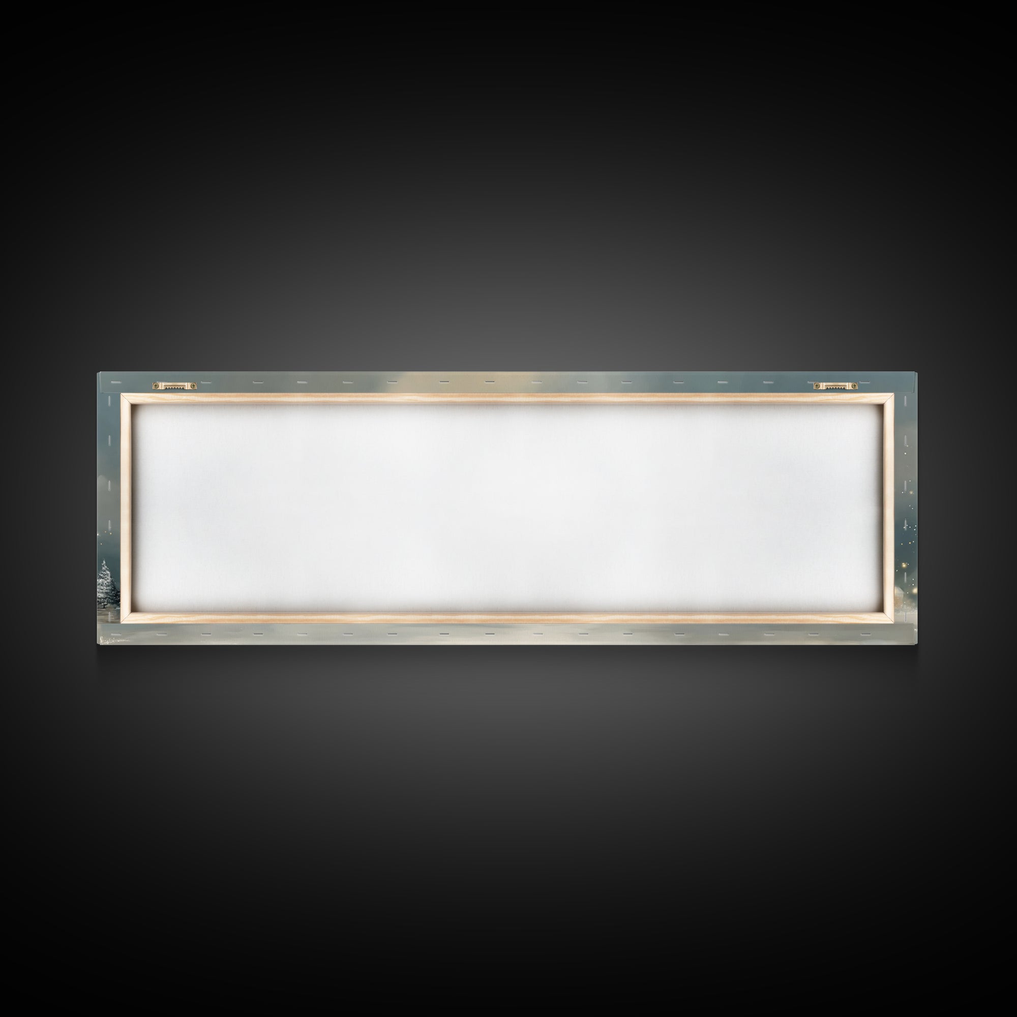 Heavenly Village Light, Framed Canvas Print, Christian Wall Art, Panoramic Painting, Christian Christmas Art, Christian Art Canvas, Holiday