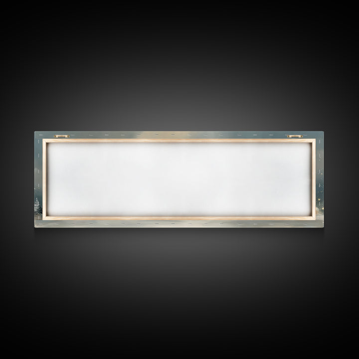 Heavenly Village Light, Framed Canvas Print, Christian Wall Art, Panoramic Painting, Christian Christmas Art, Christian Art Canvas, Holiday