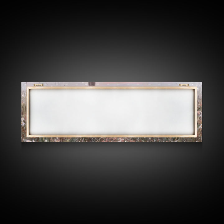 Silent Cross Meadow | Framed Canvas Print | Panoramic Wall Art | Christian Art Canvas | Subtle Christian Art | Christian Decor | Christmas