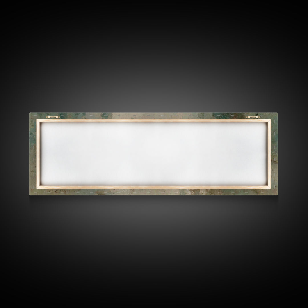 Pilgrims In Light – Framed Canvas Print – Panoramic Painting – Christian Art Print – Vintage Christian Art – Christian Wall Art – Christmas