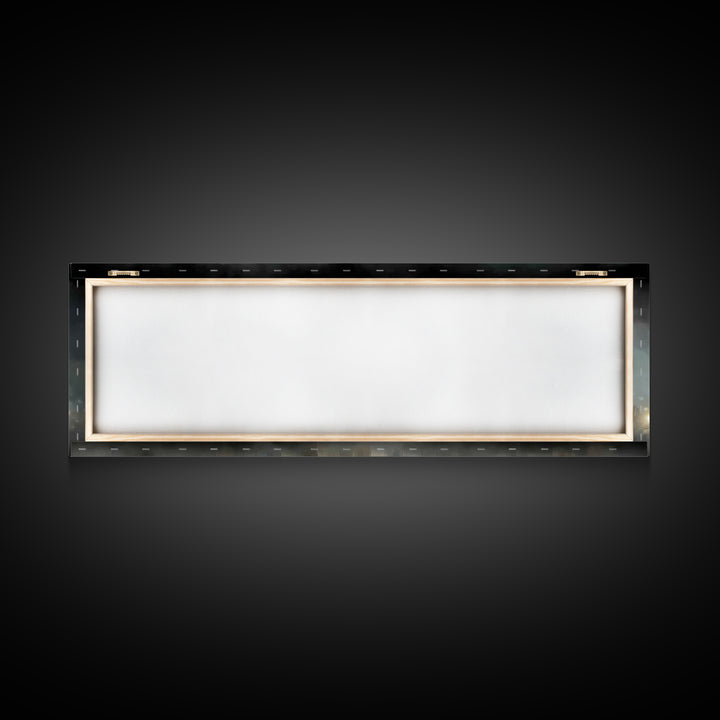Twilight Candle Crowd | Framed Canvas Print | Christian Wall Art | Panoramic Frame | Christian Art Canvas | Christmas Art | Devotional Art