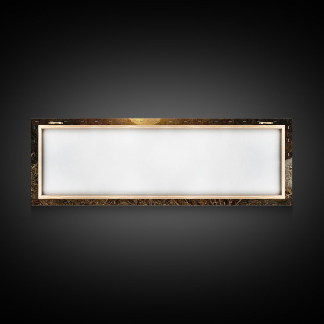 Holy Night Peace, Framed Canvas Print, Christian Wall Art, Christmas Art Prints, Jesus Painting, Panoramic Art, Christian Art Canvas