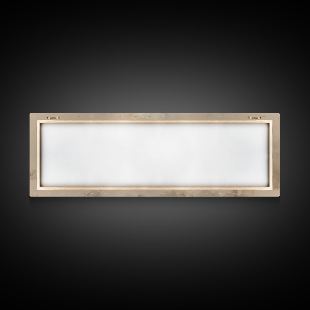 Starry Manger Glow | Framed Canvas Print | Christian Christmas Art | Christian Art Canvas | Jesus Painting | Panoramic Wall Art
