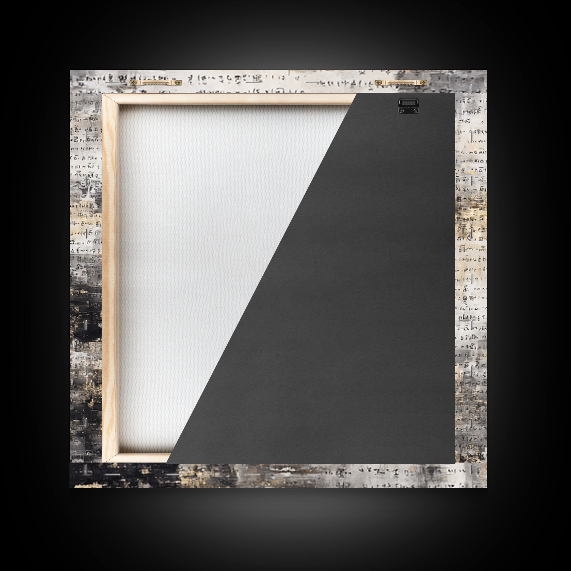Expressive Musical Rhythm Painted as Ink Strokes Framed Canvas Print, Calligraphy Art, Art, Living Room Decor, Fine Art, Script, CAL-1x1-48