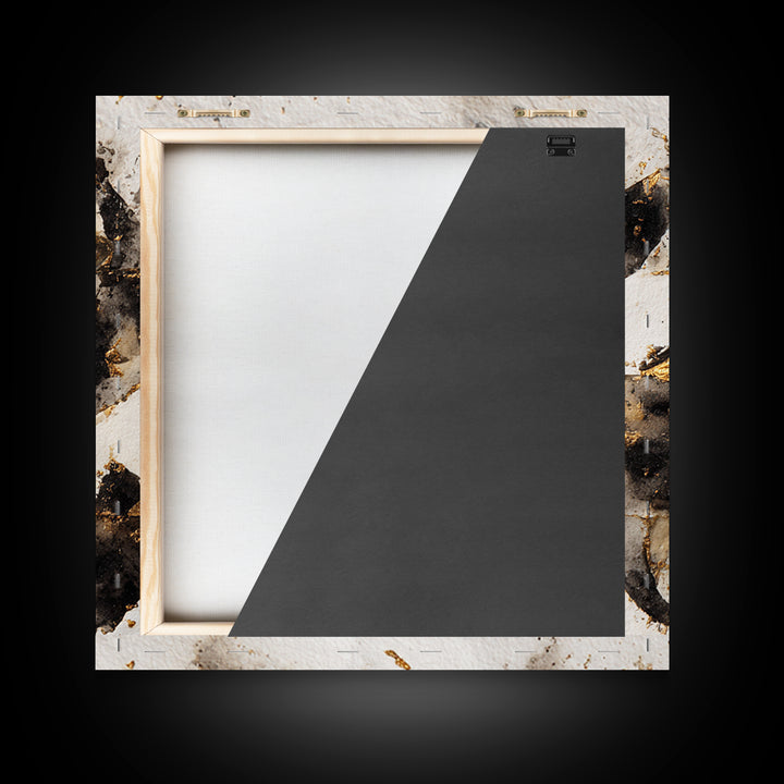 Monochrome Brush Alphabet Fragments as Abstract Texture Canvas Print, Calligraphy Art, Spiritual Wall Art, Living Room Decor, CAL-1x1-61