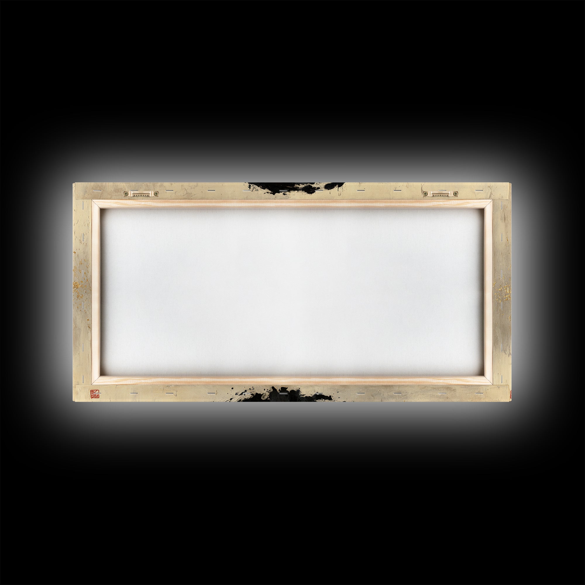 Japanese Brush Mark Circle Framed Canvas Print, Calligraphy Art, Printable Wall Art, Living Room Decor, Fine Art, Script, CAL-2x1-72