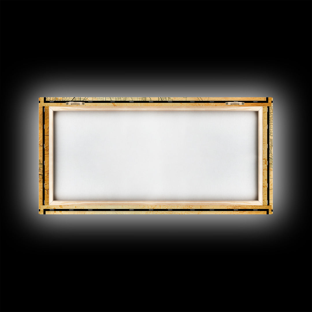 Vintage Sacramento map print poster or framed canvas | Sacramento city map print poster canvas | Sacramento, California print poster canvas