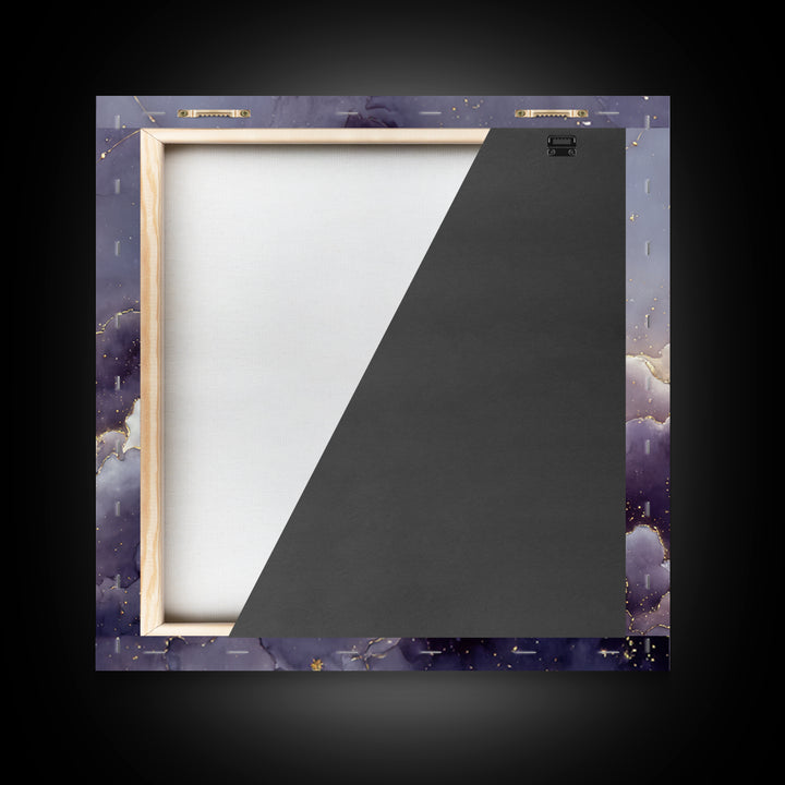 Moonlit Cloudscape with Silver Highlights Framed Canvas Print, Celestial Art, Animal Prints, Living Room Decor, Abstract Art, CEL-1x1-57