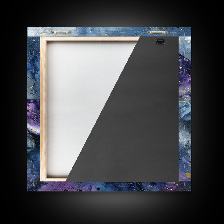 Celestial Moth with Moon Markings Framed Canvas Print, Celestial Art, Downloadable Prints, Living Room Decor, Abstract Art, CEL-1x1-66