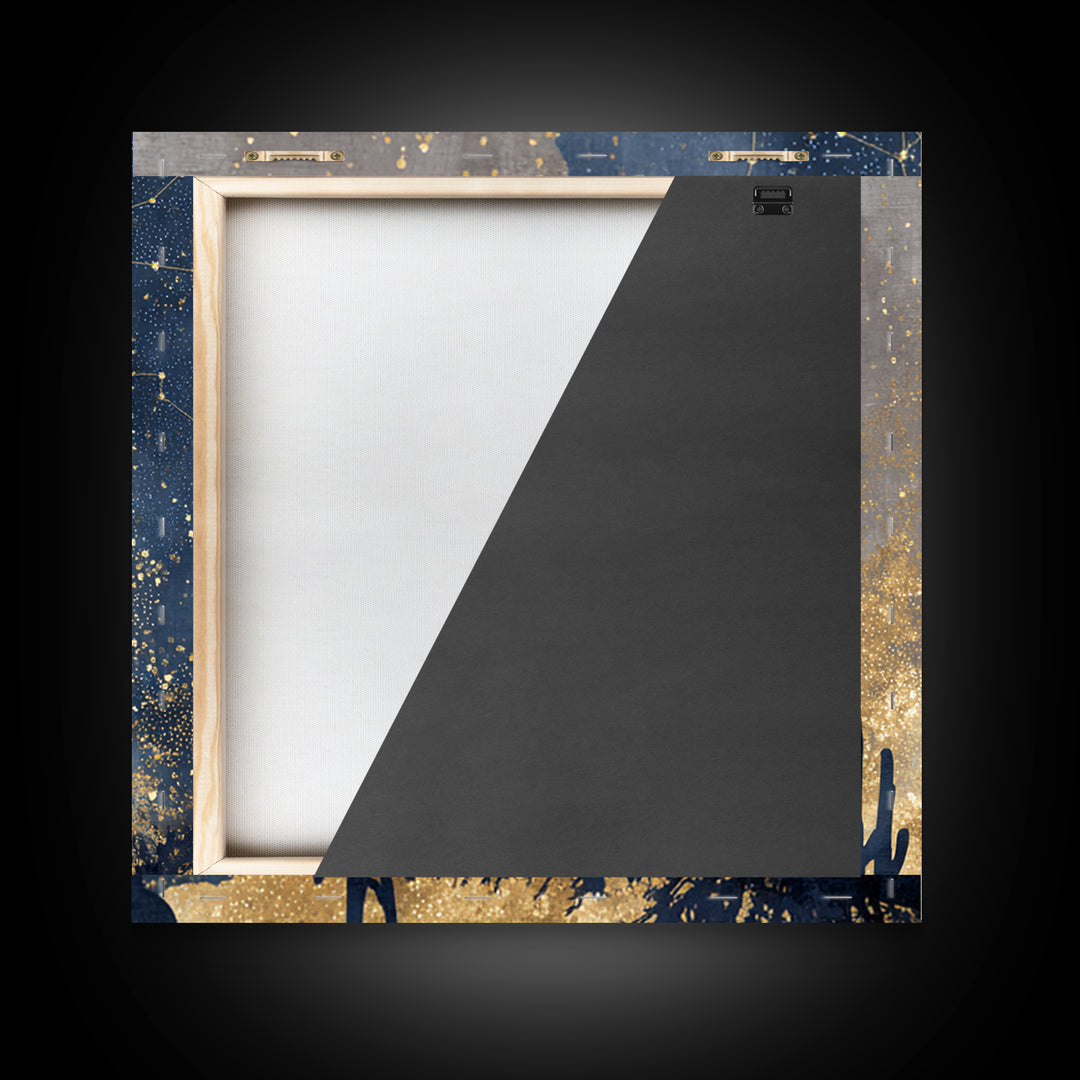 Starry Desert Sky Framed Canvas Print, Celestial Art, Neutral Decor, Living Room Decor, Oil Painting, Celestial, Wall Art, CEL-1x1-83